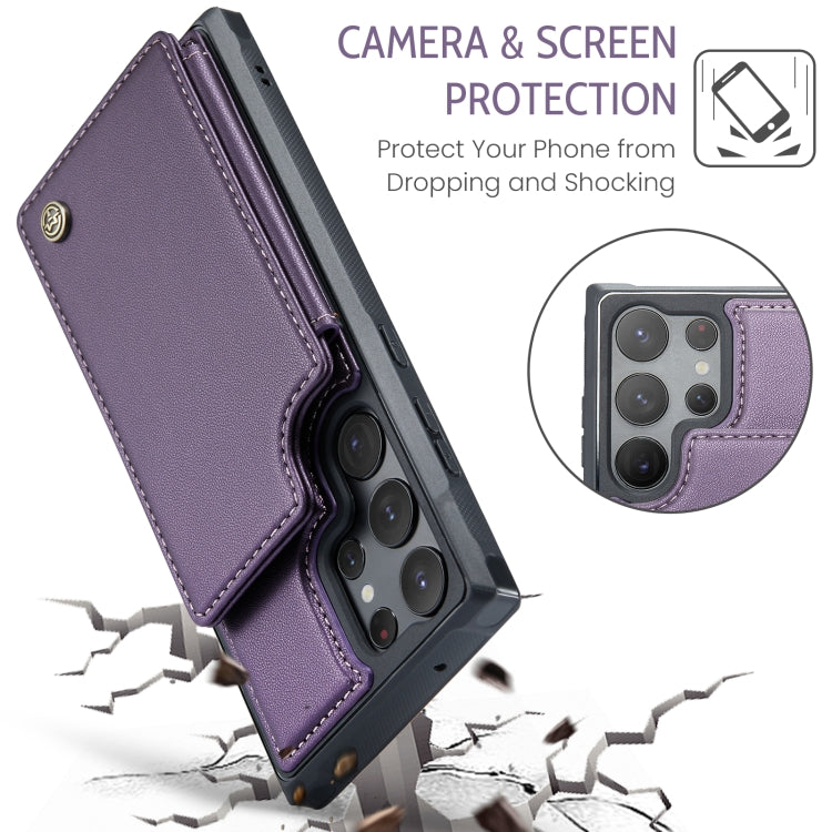 For Samsung Galaxy S23 Ultra 5G CaseMe C22 Card Slots Holder RFID Anti-theft Phone Case(Purple) - Galaxy S23 Ultra 5G Cases by CaseMe | Online Shopping South Africa | PMC Jewellery | Buy Now Pay Later Mobicred