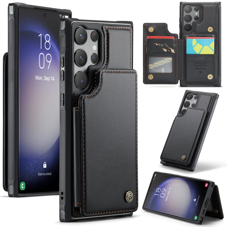 For Samsung Galaxy S23 Ultra 5G CaseMe C22 Card Slots Holder RFID Anti-theft Phone Case(Black) - free shipping - PMC Jewellery - Order now!