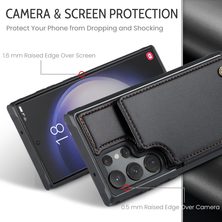For Samsung Galaxy S23 Ultra 5G CaseMe C22 Card Slots Holder RFID Anti-theft Phone Case(Black) - free shipping - PMC Jewellery - Order now!