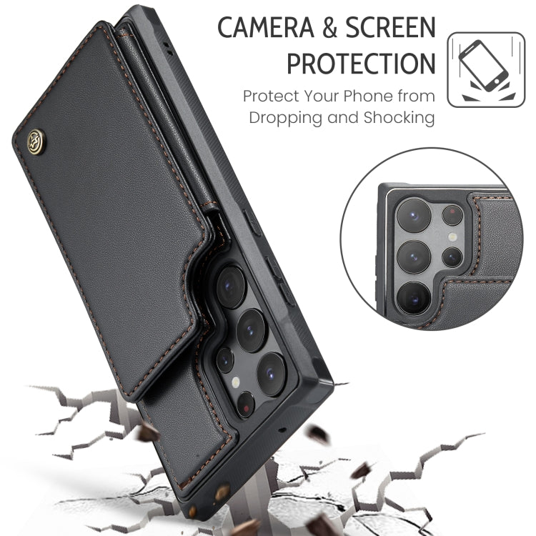 For Samsung Galaxy S23 Ultra 5G CaseMe C22 Card Slots Holder RFID Anti-theft Phone Case(Black) - free shipping - PMC Jewellery - Order now!