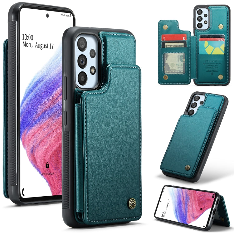 For Samsung Galaxy A53 5G CaseMe C22 Card Slots Holder RFID Anti-theft Phone Case(Blue Green) - Galaxy Phone Cases by CaseMe | Online Shopping South Africa | PMC Jewellery | Buy Now Pay Later Mobicred