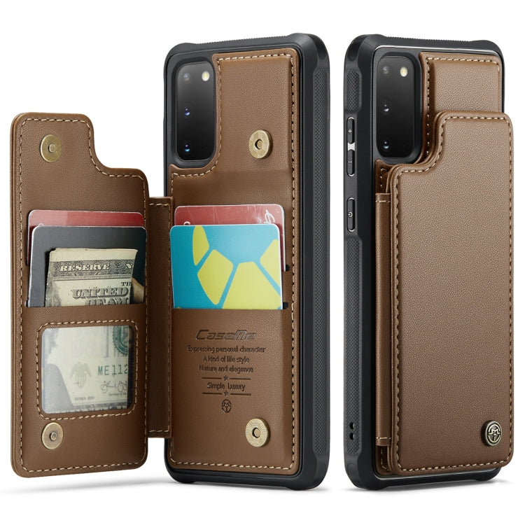 For Samsung Galaxy S20 CaseMe C22 Card Slots Holder RFID Anti-theft Phone Case(Brown) - free shipping - PMC Jewellery - Order now!