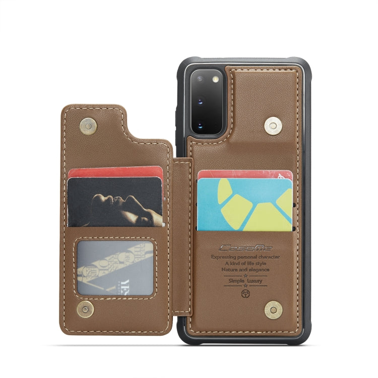 For Samsung Galaxy S20 CaseMe C22 Card Slots Holder RFID Anti-theft Phone Case(Brown) - free shipping - PMC Jewellery - Order now!