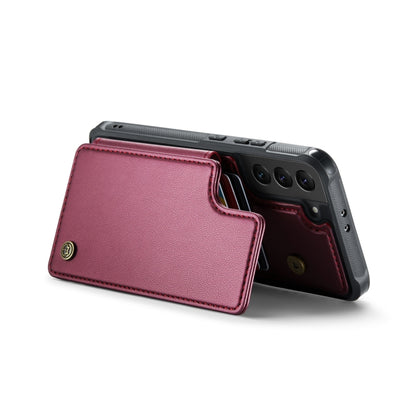 For Samsung Galaxy S21 5G CaseMe C22 Card Slots Holder RFID Anti-theft Phone Case(Wine Red) - Galaxy S21 5G Cases by CaseMe | Online Shopping South Africa | PMC Jewellery | Buy Now Pay Later Mobicred