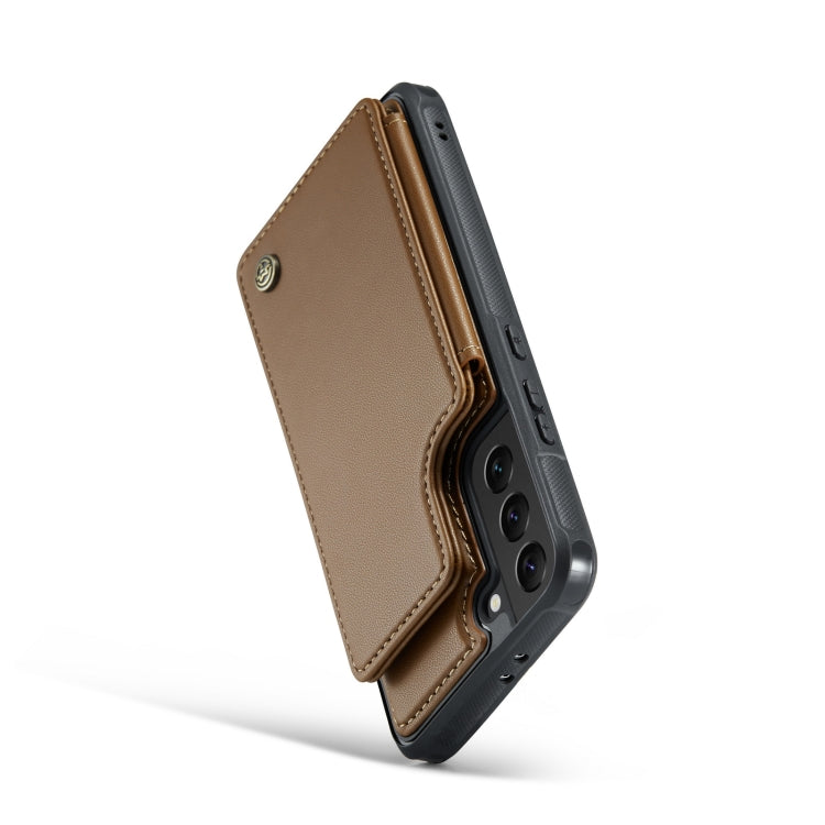 For Samsung Galaxy S21 5G CaseMe C22 Card Slots Holder RFID Anti-theft Phone Case(Brown) - free shipping - PMC Jewellery - Order now!