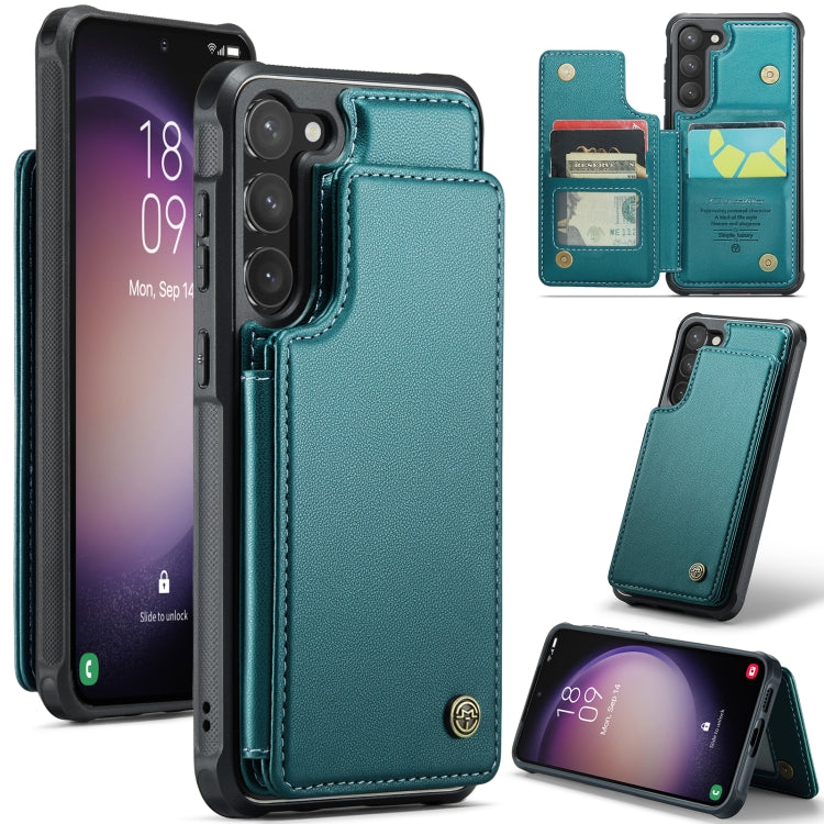 For Samsung Galaxy S23 5G CaseMe C22 Card Slots Holder RFID Anti-theft Phone Case(Blue Green) - free shipping - PMC Jewellery - Order now!