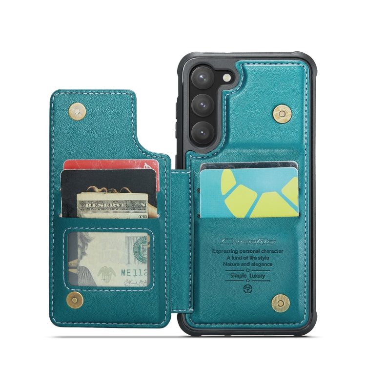 For Samsung Galaxy S23 5G CaseMe C22 Card Slots Holder RFID Anti-theft Phone Case(Blue Green) - Galaxy S23 5G Cases by CaseMe | Online Shopping South Africa | PMC Jewellery | Buy Now Pay Later Mobicred