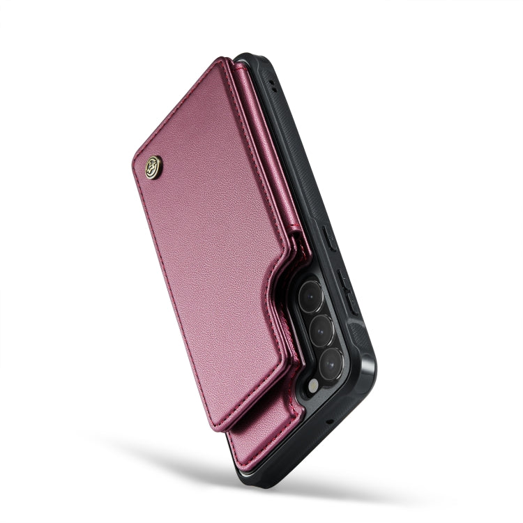 For Samsung Galaxy S23 5G CaseMe C22 Card Slots Holder RFID Anti-theft Phone Case(Wine Red) - free shipping - PMC Jewellery - Order now!