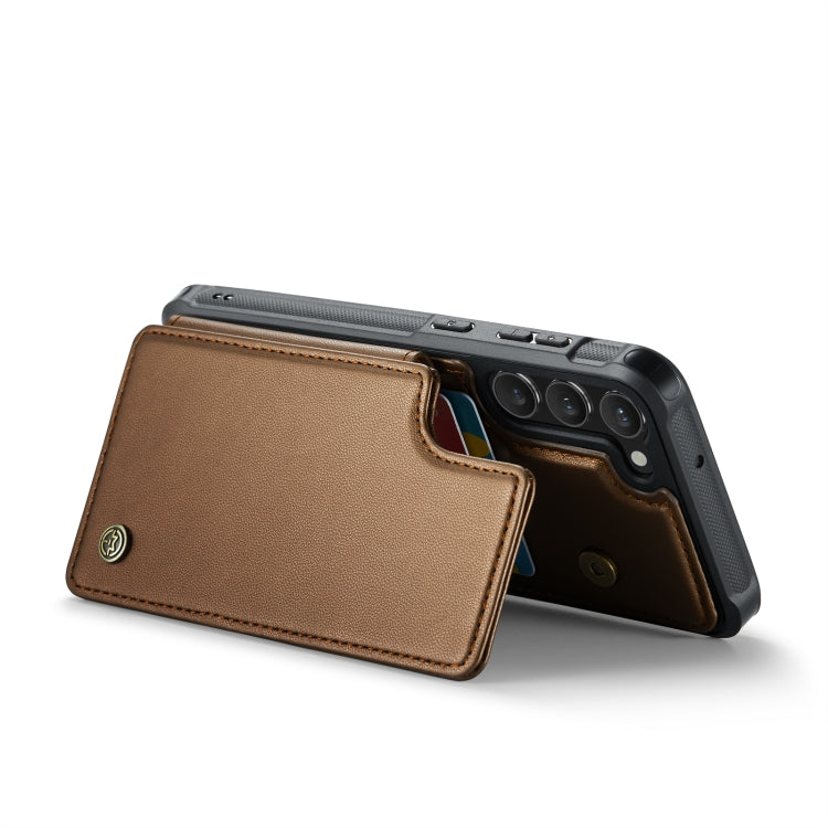 For Samsung Galaxy S23 5G CaseMe C22 Card Slots Holder RFID Anti-theft Phone Case(Brown) - free shipping - PMC Jewellery - Order now!