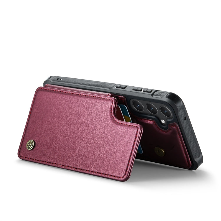 For Samsung Galaxy S23 FE 5G CaseMe C22 Card Slots Holder RFID Anti-theft Phone Case(Wine Red) - free shipping - PMC Jewellery - Order now!
