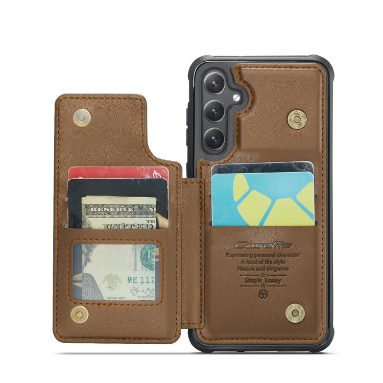 For Samsung Galaxy S23 FE 5G CaseMe C22 Card Slots Holder RFID Anti-theft Phone Case(Brown) - free shipping - PMC Jewellery - Order now!