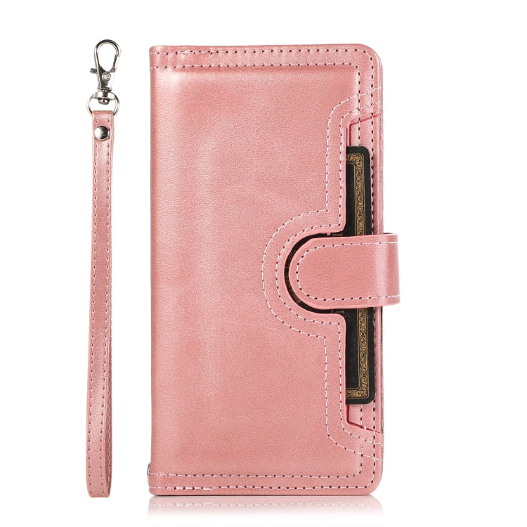 For Samsung Galaxy S24 5G Wristband Card Slot Leather Phone Case(Rose Gold) - Galaxy S24 5G Cases by PMC Jewellery | Online Shopping South Africa | PMC Jewellery | Buy Now Pay Later Mobicred