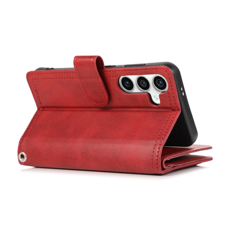 For Samsung Galaxy S24+ 5G Wristband Card Slot Leather Phone Case(Red) - Galaxy S24+ 5G Cases by PMC Jewellery | Online Shopping South Africa | PMC Jewellery | Buy Now Pay Later Mobicred