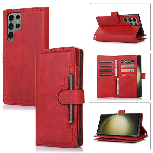 For Samsung Galaxy S24 Ultra 5G Wristband Card Slot Leather Phone Case(Red) - Galaxy S24 Ultra 5G Cases by PMC Jewellery | Online Shopping South Africa | PMC Jewellery | Buy Now Pay Later Mobicred