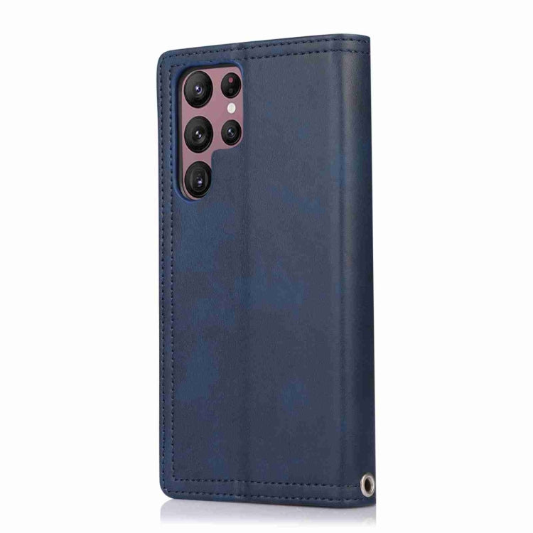 For Samsung Galaxy S24 Ultra 5G Wristband Card Slot Leather Phone Case(Blue) - Galaxy S24 Ultra 5G Cases by PMC Jewellery | Online Shopping South Africa | PMC Jewellery | Buy Now Pay Later Mobicred