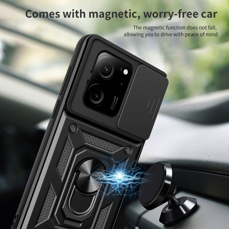 For Xiaomi 13T/13T Pro/Redmi K60 Ultra Sliding Camera Cover Design TPU Hybrid PC Phone Case(Red) - Redmi K60 Ultra Cases by PMC TechLife | Online Shopping South Africa | PMC TechLife | Buy Now Pay Later Mobicred