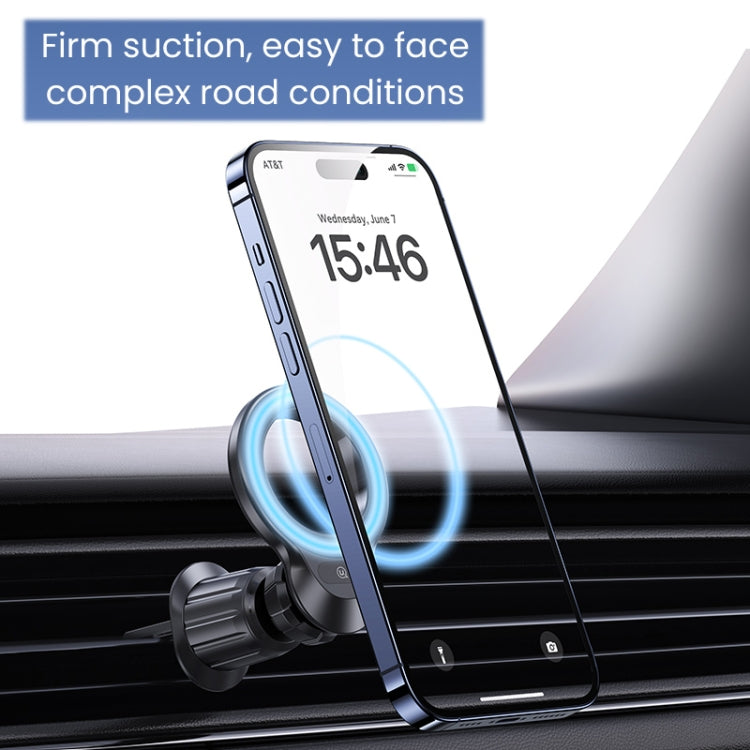 USAMS US-ZJ075 Magnetic Car Air Vent Phone Holder(Black) - Car Holders by USAMS | Online Shopping South Africa | PMC Jewellery | Buy Now Pay Later Mobicred