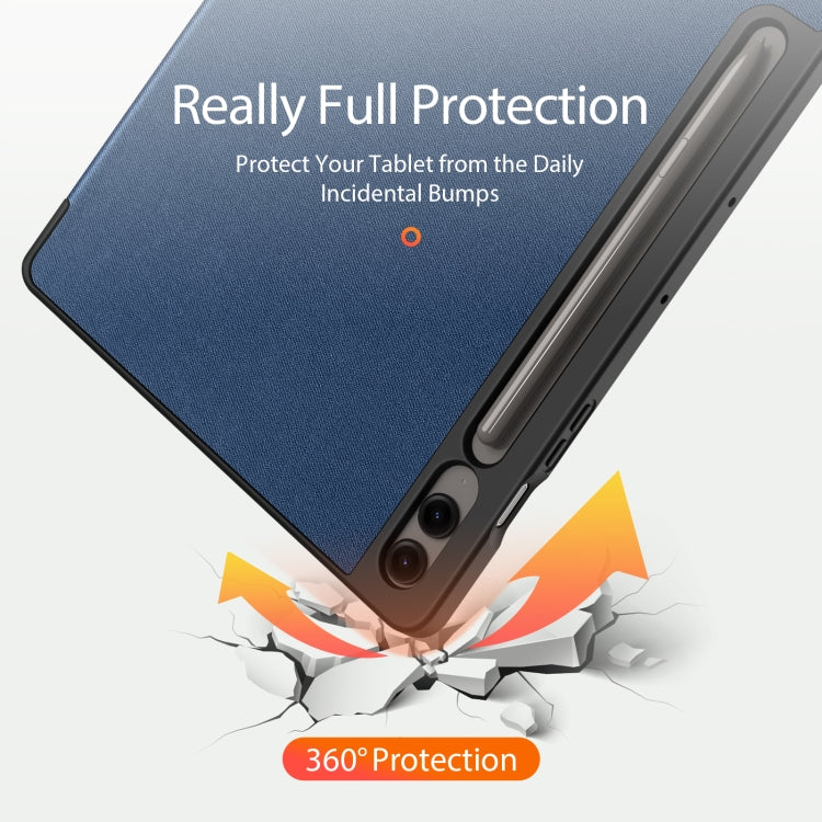 For Samsung Galaxy Tab S9 FE+ DUX DUCIS Domo Series Magnetic Flip Leather Tablet Case(Blue) - free shipping - PMC Jewellery - Order now!