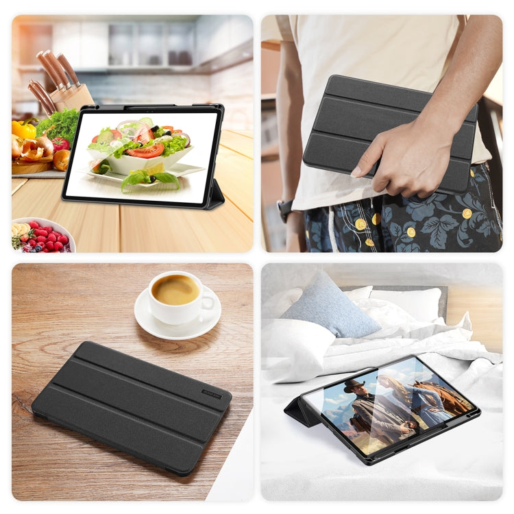 For Samsung Galaxy Tab S10+ DUX DUCIS Domo Series Magnetic Flip Leather Tablet Case(Black) - Other Galaxy Tab PC by DUX DUCIS | Online Shopping South Africa | PMC Jewellery | Buy Now Pay Later Mobicred