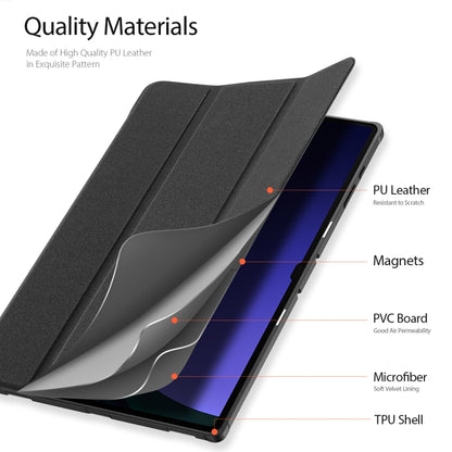 For Samsung Galaxy Tab S10 Ultra DUX DUCIS Domo Series Magnetic Flip Leather Tablet Case(Black) - Other Galaxy Tab PC by DUX DUCIS | Online Shopping South Africa | PMC Jewellery | Buy Now Pay Later Mobicred