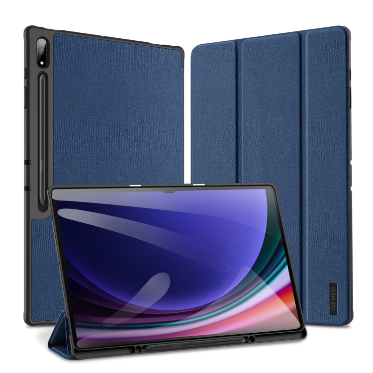 For Samsung Galaxy Tab S10 Ultra DUX DUCIS Domo Series Magnetic Flip Leather Tablet Case(Blue) - free shipping - PMC Jewellery - Order now!