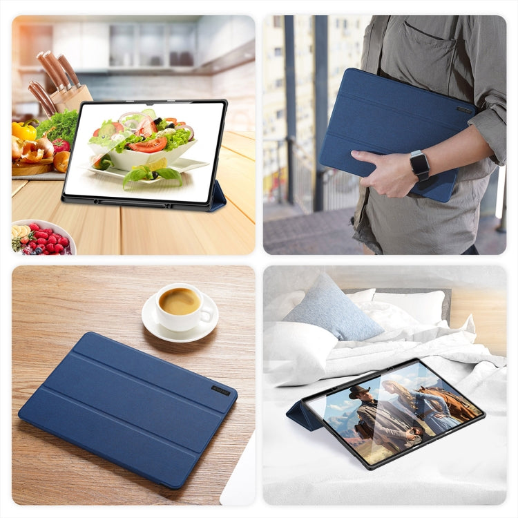 For Samsung Galaxy Tab S10 Ultra DUX DUCIS Domo Series Magnetic Flip Leather Tablet Case(Blue) - free shipping - PMC Jewellery - Order now!