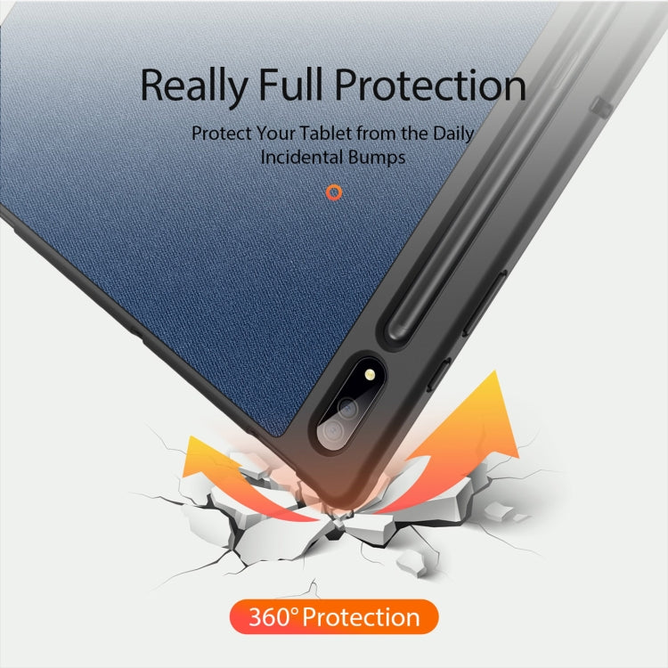 For Samsung Galaxy Tab S10 Ultra DUX DUCIS Domo Series Magnetic Flip Leather Tablet Case(Blue) - Other Galaxy Tab PC by DUX DUCIS | Online Shopping South Africa | PMC Jewellery | Buy Now Pay Later Mobicred