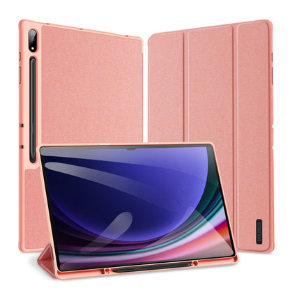 For Samsung Galaxy Tab S10 Ultra DUX DUCIS Domo Series Magnetic Flip Leather Tablet Case(Pink) - Other Galaxy Tab PC by DUX DUCIS | Online Shopping South Africa | PMC Jewellery | Buy Now Pay Later Mobicred