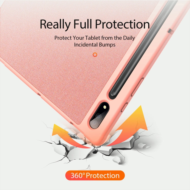 For Samsung Galaxy Tab S10 Ultra DUX DUCIS Domo Series Magnetic Flip Leather Tablet Case(Pink) - Other Galaxy Tab PC by DUX DUCIS | Online Shopping South Africa | PMC Jewellery | Buy Now Pay Later Mobicred