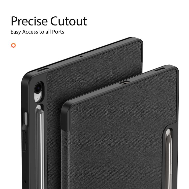 For Samsung Galaxy Tab S10 FE+ DUX DUCIS Domo Series Magnetic Flip Leather Tablet Case(Black) - free shipping - PMc TechLife - Order now!