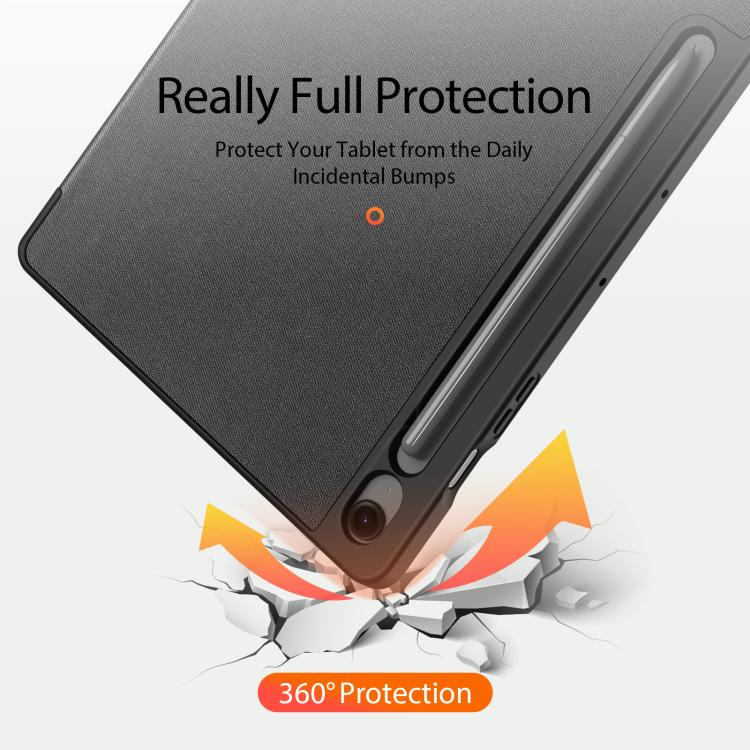 For Samsung Galaxy Tab S10 FE+ DUX DUCIS Domo Series Magnetic Flip Leather Tablet Case(Black) - free shipping - PMc TechLife - Order now!