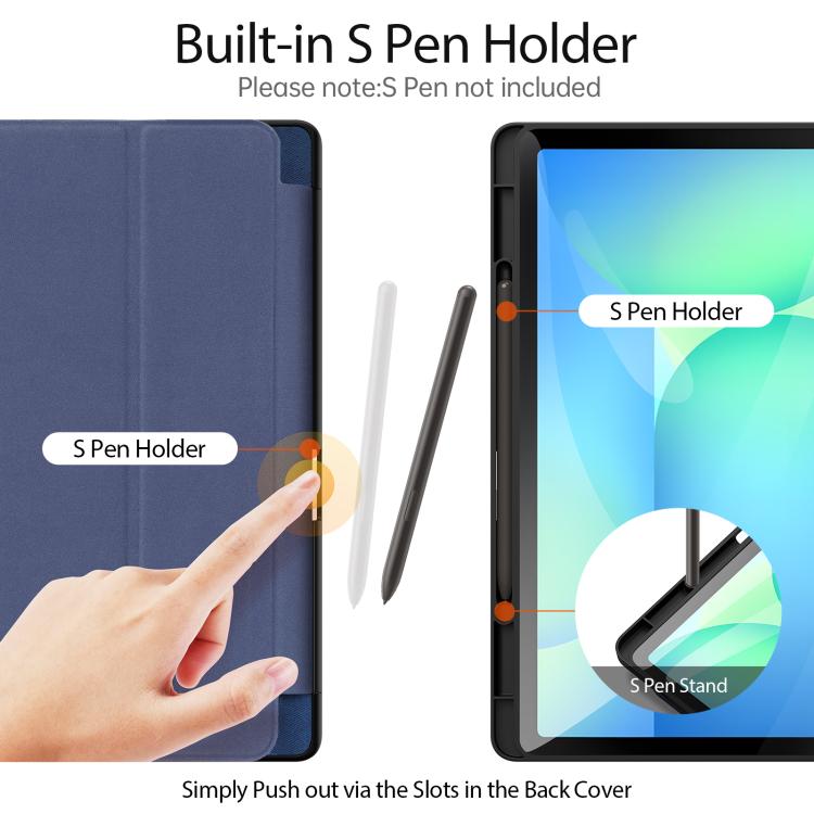 For Samsung Galaxy Tab S10 FE+ DUX DUCIS Domo Series Magnetic Flip Leather Tablet Case(Blue) - free shipping - PMc TechLife - Order now!