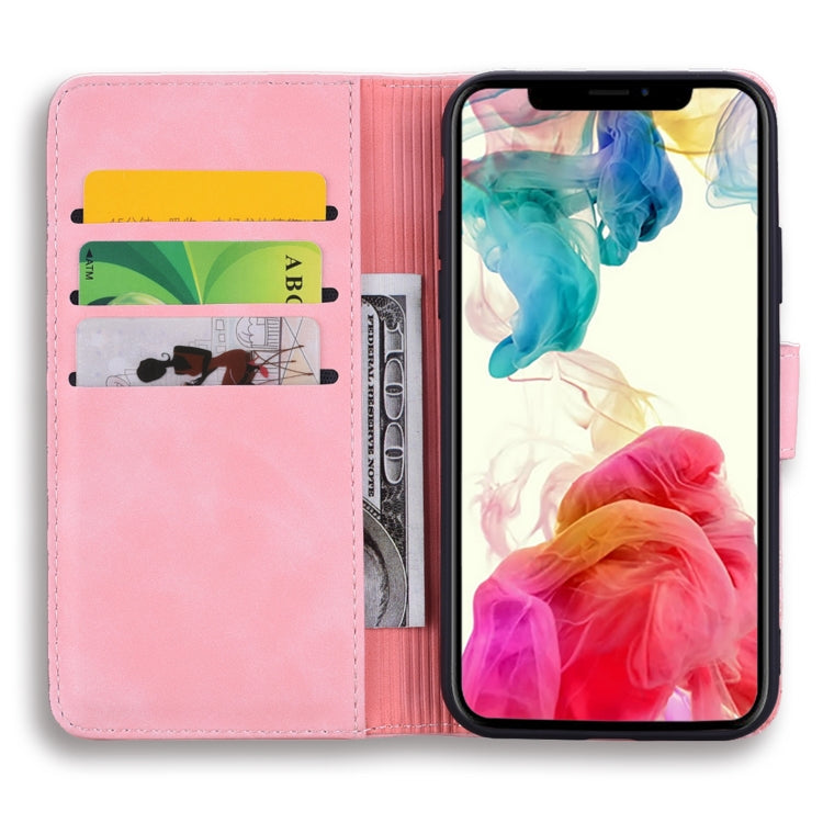 For iPhone 16 Pro Max Mandala Embossed Dual-Fold Calf Leather Phone Case(Pink) - iPhone 16 Pro Max Cases by PMC Jewellery | Online Shopping South Africa | PMC Jewellery | Buy Now Pay Later Mobicred