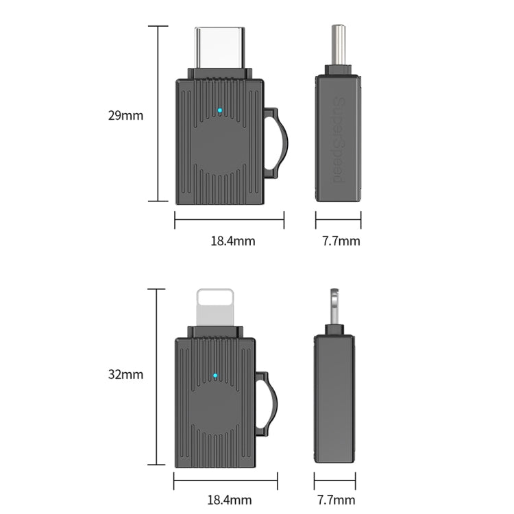 USB to USB-C / Type-C Multifunction Travel Case Shape Apapter(Silver) - free shipping - PMC Jewellery - Order now!