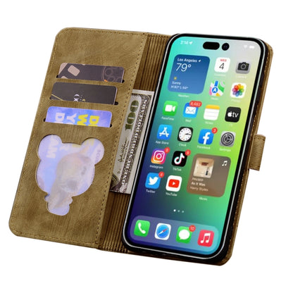 For iPhone 16 Pro Max Cartoon Sakura Cat Embossed Leather Phone Case(Brown) - iPhone 16 Pro Max Cases by PMC Jewellery | Online Shopping South Africa | PMC Jewellery | Buy Now Pay Later Mobicred