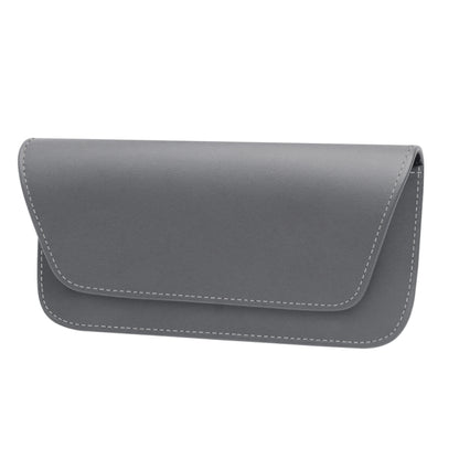 3064 Napa Texture Leather Car Glasses Storage Bag(Grey) - Sunglasses & Glasses Clips by PMC Jewellery | Online Shopping South Africa | PMC Jewellery | Buy Now Pay Later Mobicred