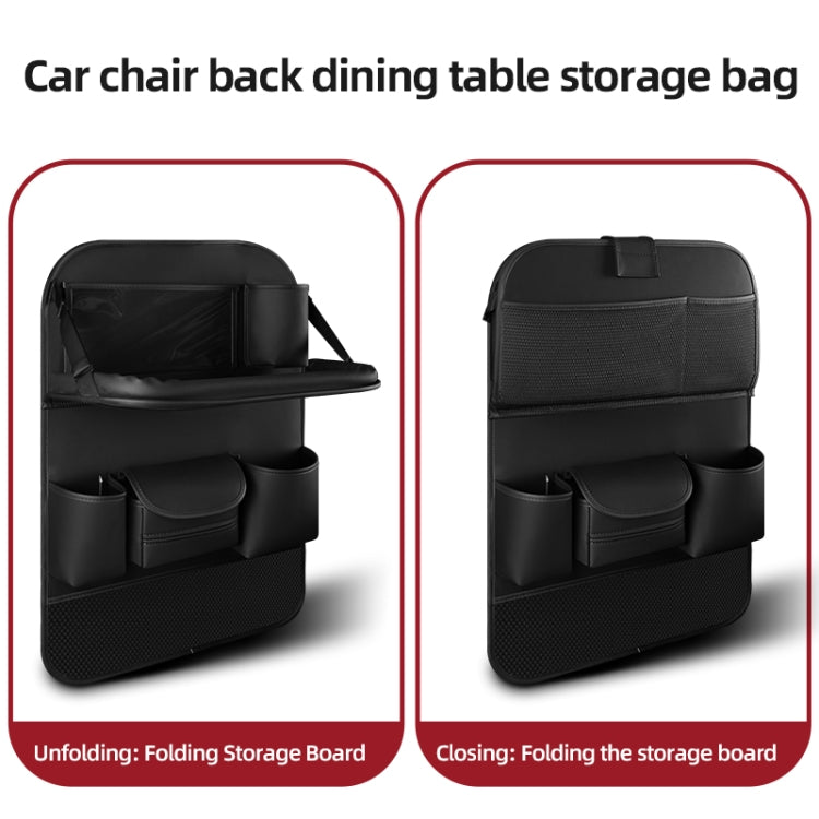 4041 Napa Texture Leather Car Seat Back Storage Bag Folding Dining Table(Black) - Stowing Tidying by PMC Jewellery | Online Shopping South Africa | PMC Jewellery | Buy Now Pay Later Mobicred