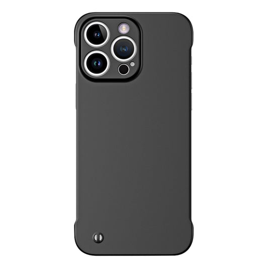 For iPhone 14 Pro Frameless Metallic Paint Hybrid PC Phone Case(Matte Black) - iPhone 14 Pro Cases by PMC Jewellery | Online Shopping South Africa | PMC Jewellery | Buy Now Pay Later Mobicred