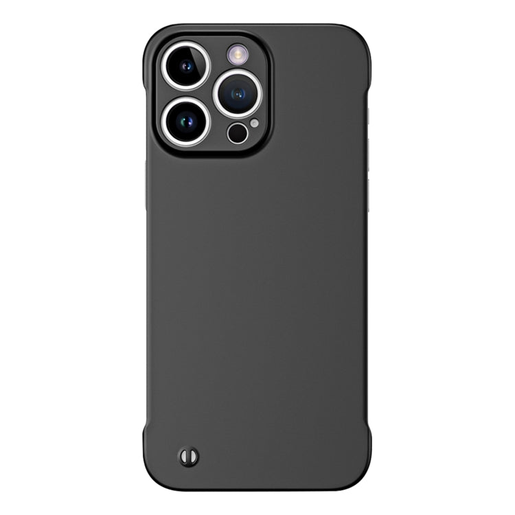 For iPhone 12 Pro Max Frameless Metallic Paint Hybrid PC Phone Case(Matte Black) - iPhone 12 Pro Max Cases by PMC Jewellery | Online Shopping South Africa | PMC Jewellery | Buy Now Pay Later Mobicred