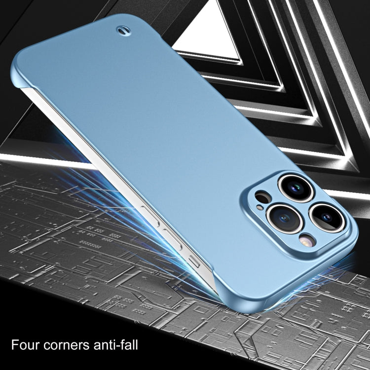 For iPhone 13 Pro Max Frameless Metallic Paint Hybrid PC Phone Case(Sierra Blue) - iPhone 13 Pro Max Cases by PMC Jewellery | Online Shopping South Africa | PMC Jewellery | Buy Now Pay Later Mobicred