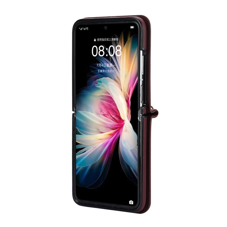 For Huawei P50 Pocket Rhombic Texture Card Bag Phone Case with Dual Lanyard(Burgundy) - free shipping - PMC TechLife - Order now!