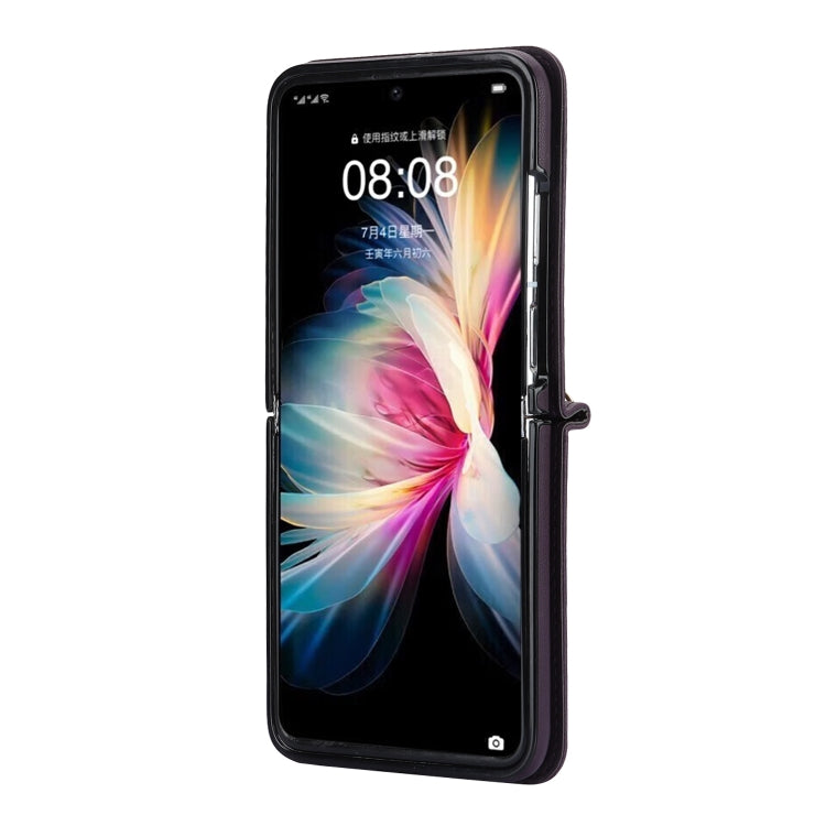 For Huawei P50 Pocket Rhombic Texture Card Bag Phone Case with Dual Lanyard(Dark Purple) - free shipping - PMC TechLife - Order now!