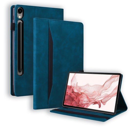 For Samsung Galaxy Tab S9 FE+ Splicing Shockproof Leather Tablet Case(Blue) - Galaxy Tab S9 FE+ by PMC Jewellery | Online Shopping South Africa | PMC Jewellery | Buy Now Pay Later Mobicred