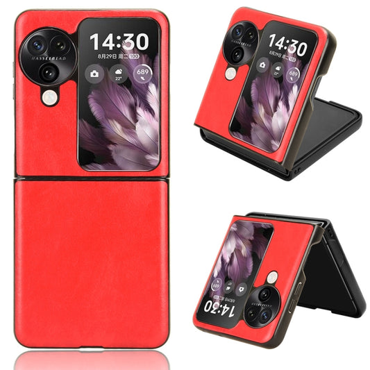 For OPPO Find N3 Flip Litchi Texture Back Cover Phone Case(Red) - Find N3 Flip Cases by PMC Jewellery | Online Shopping South Africa | PMC Jewellery | Buy Now Pay Later Mobicred