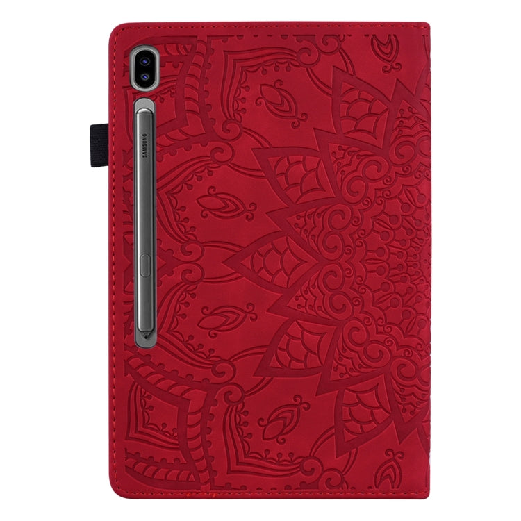 For Samsung Galaxy Tab S9 FE+ Calf Texture Embossed Leather Tablet Case(Red) - Galaxy Tab S9 FE+ by PMC Jewellery | Online Shopping South Africa | PMC Jewellery | Buy Now Pay Later Mobicred