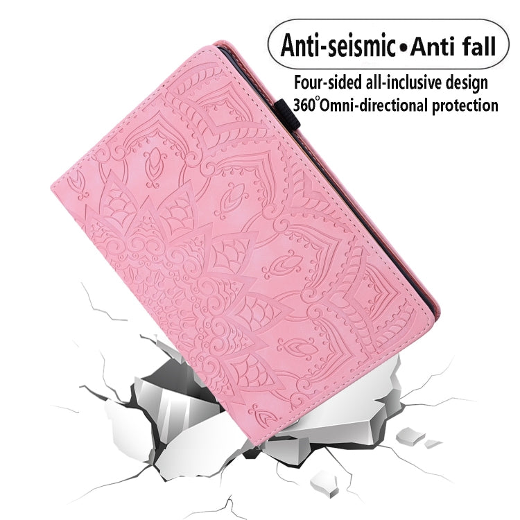 For Samsung Galaxy Tab S9 FE+ Calf Texture Embossed Leather Tablet Case(Pink) - free shipping - PMC Jewellery - Order now!