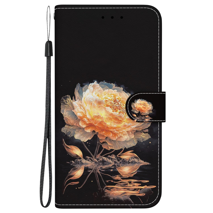 For Google Pixel 9 Crystal Texture Colored Drawing Leather Phone Case(Gold Peony) - Google Cases by PMC Jewellery | Online Shopping South Africa | PMC Jewellery | Buy Now Pay Later Mobicred