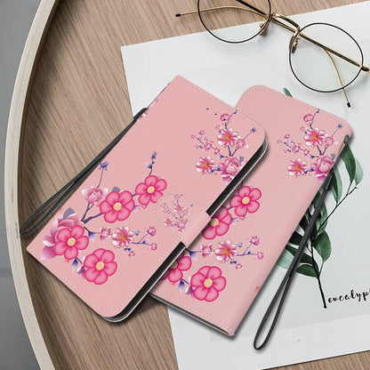 For Google Pixel 9 Crystal Texture Colored Drawing Leather Phone Case(Cherry Blossoms) - Google Cases by PMC Jewellery | Online Shopping South Africa | PMC Jewellery | Buy Now Pay Later Mobicred