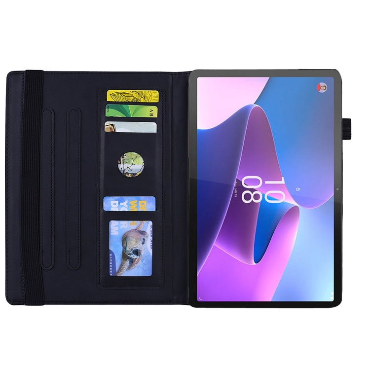 For Lenovo Tab P12 12.7 Calf Texture Embossed Leather Tablet Case(Black) - Lenovo by PMC TechLife | Online Shopping South Africa | PMC TechLife | Buy Now Pay Later Mobicred