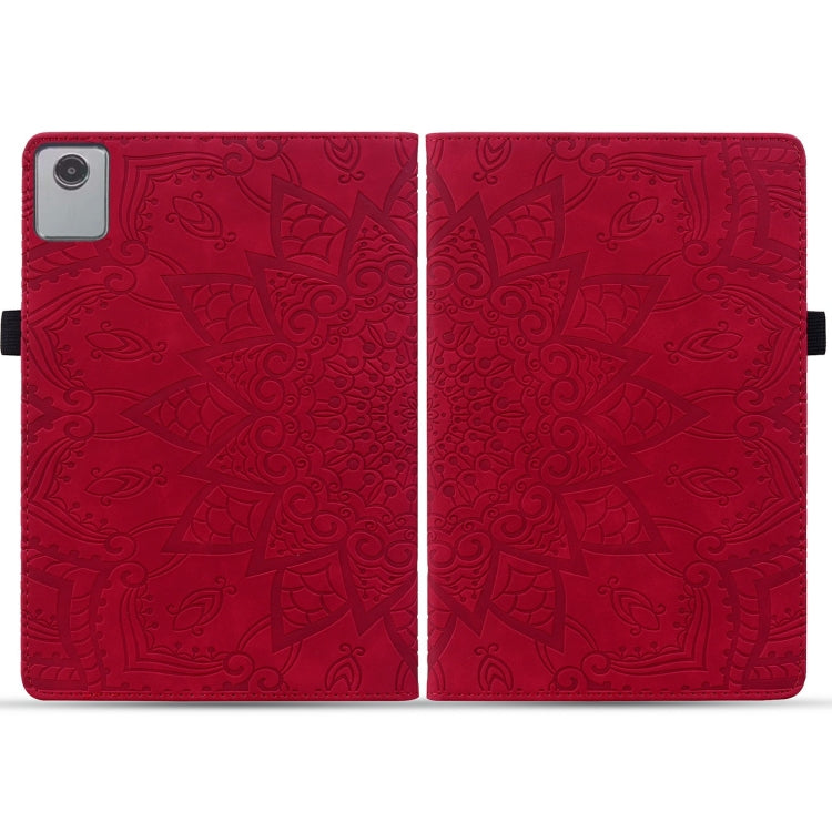 For Lenovo Tab M11 / Xiaoxin Pad 11 2024 Calf Texture Embossed Leather Tablet Case(Red) - Lenovo by PMC Jewellery | Online Shopping South Africa | PMC Jewellery | Buy Now Pay Later Mobicred